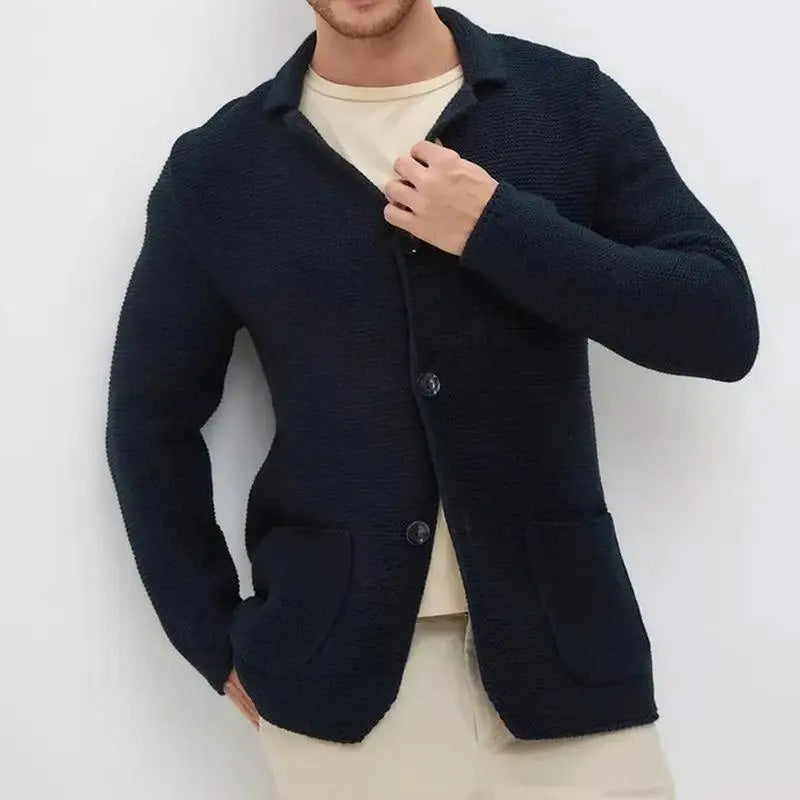 MONVIEL| Tailored-Collar Knit Cardigan