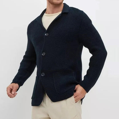 MONVIEL| Tailored-Collar Knit Cardigan
