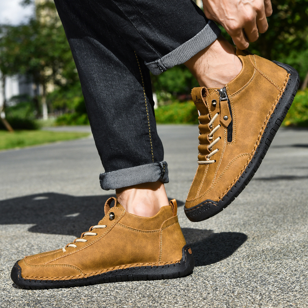 MONVIEL™ | Nubuck Side-Zip Ankle Boots