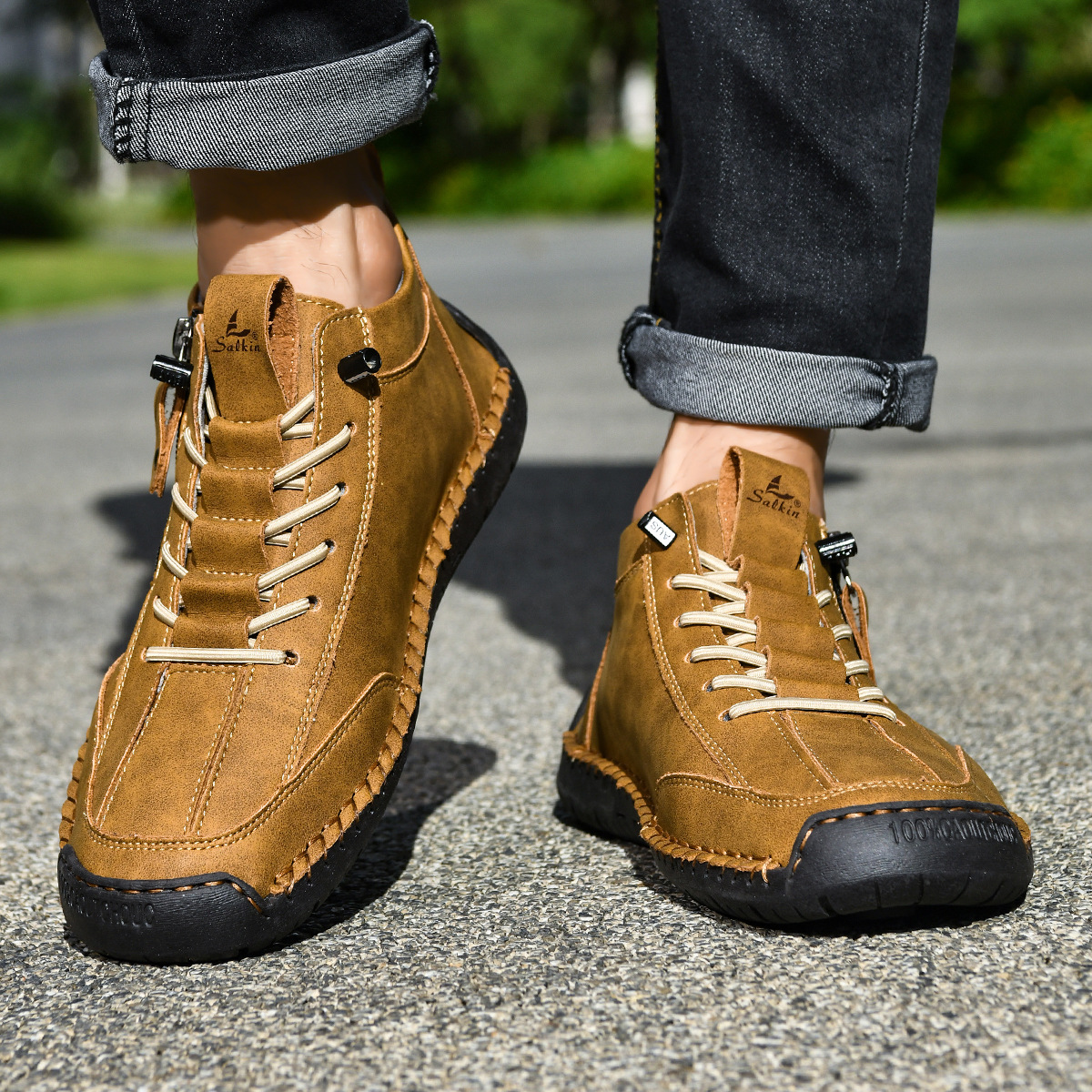 MONVIEL™ | Nubuck Side-Zip Ankle Boots