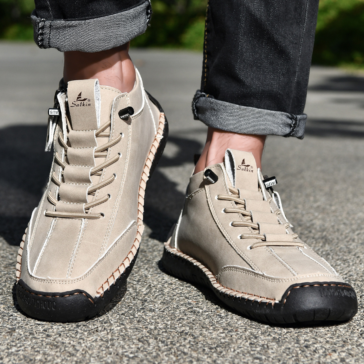 MONVIEL™ | Nubuck Side-Zip Ankle Boots