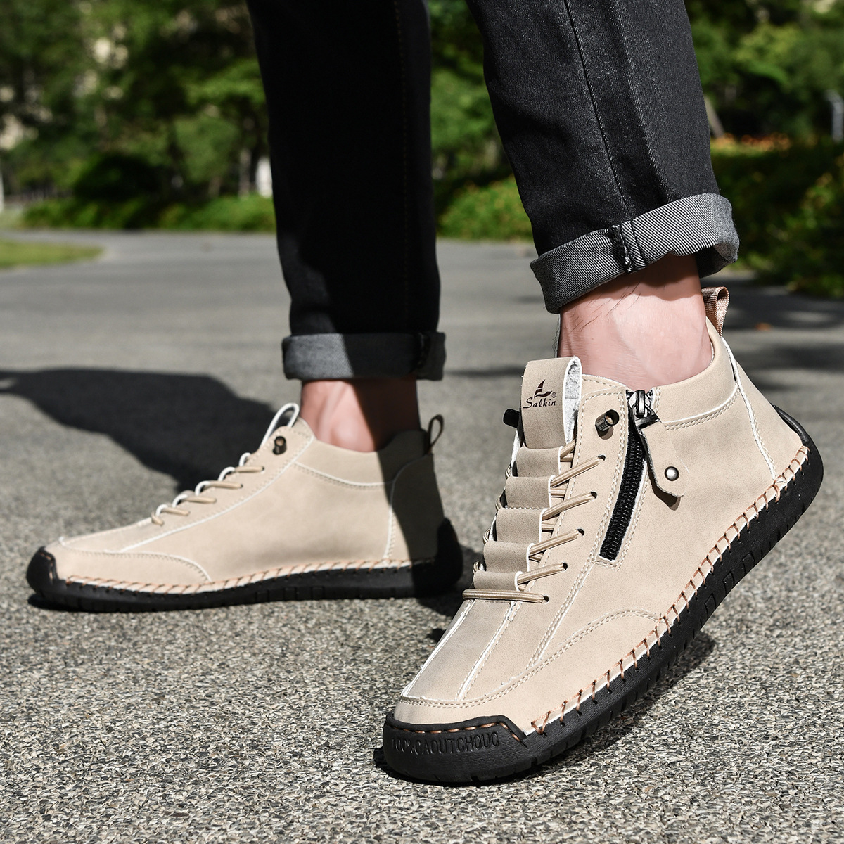 MONVIEL™ | Nubuck Side-Zip Ankle Boots