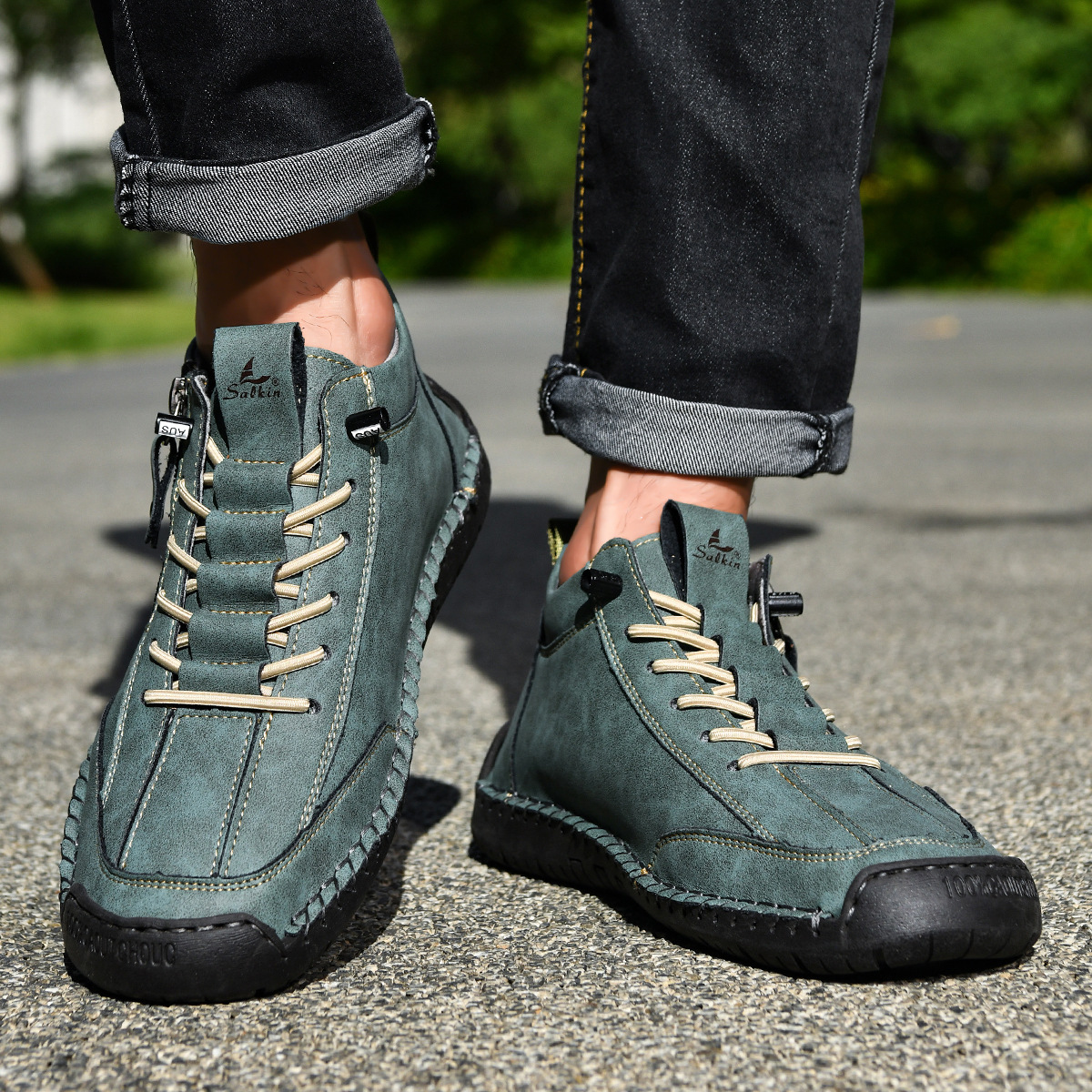 MONVIEL™ | Nubuck Side-Zip Ankle Boots