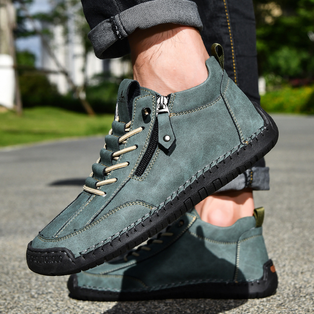 MONVIEL™ | Nubuck Side-Zip Ankle Boots