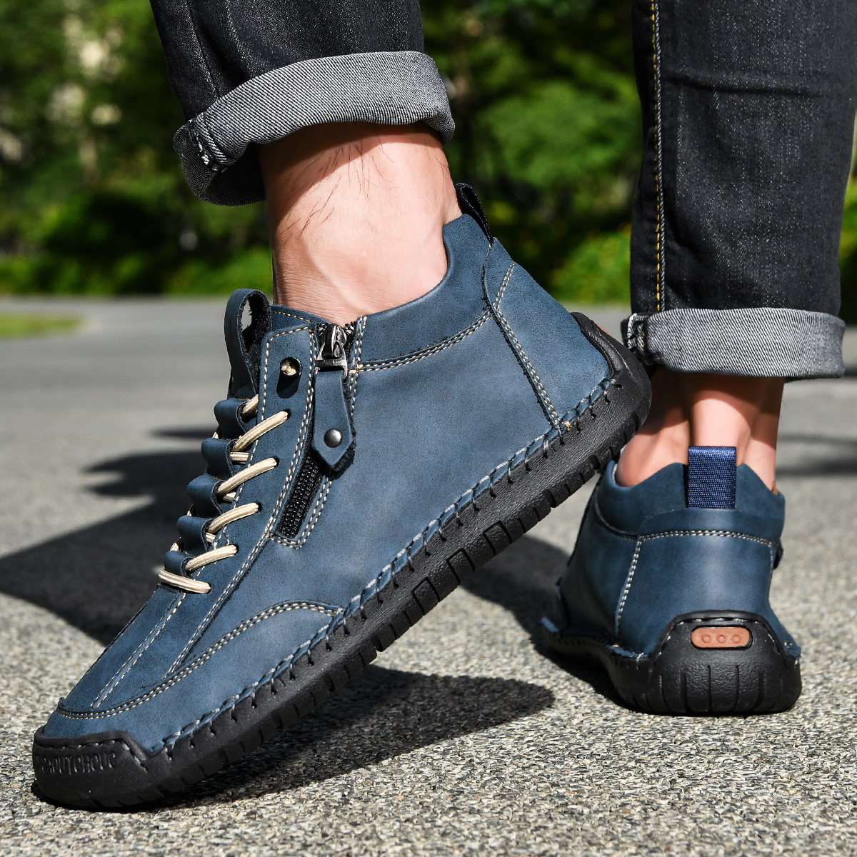 MONVIEL™ | Nubuck Side-Zip Ankle Boots