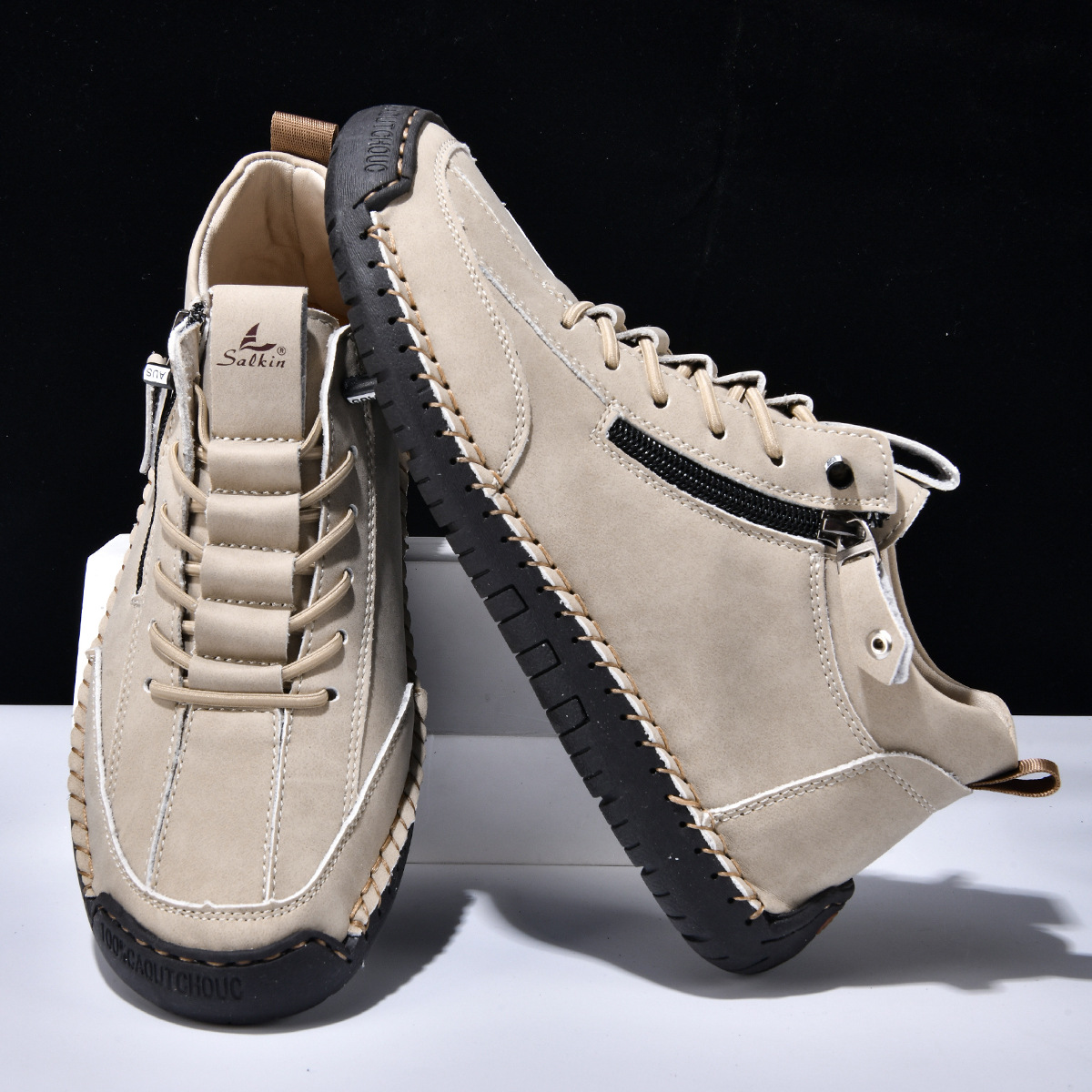 MONVIEL™ | Nubuck Side-Zip Ankle Boots