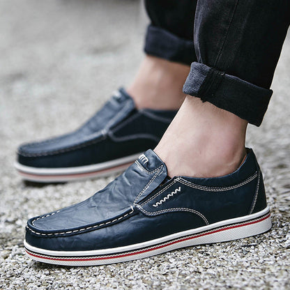 MANSSINO™ | Men's Leather Slip-On with Contrast Sole