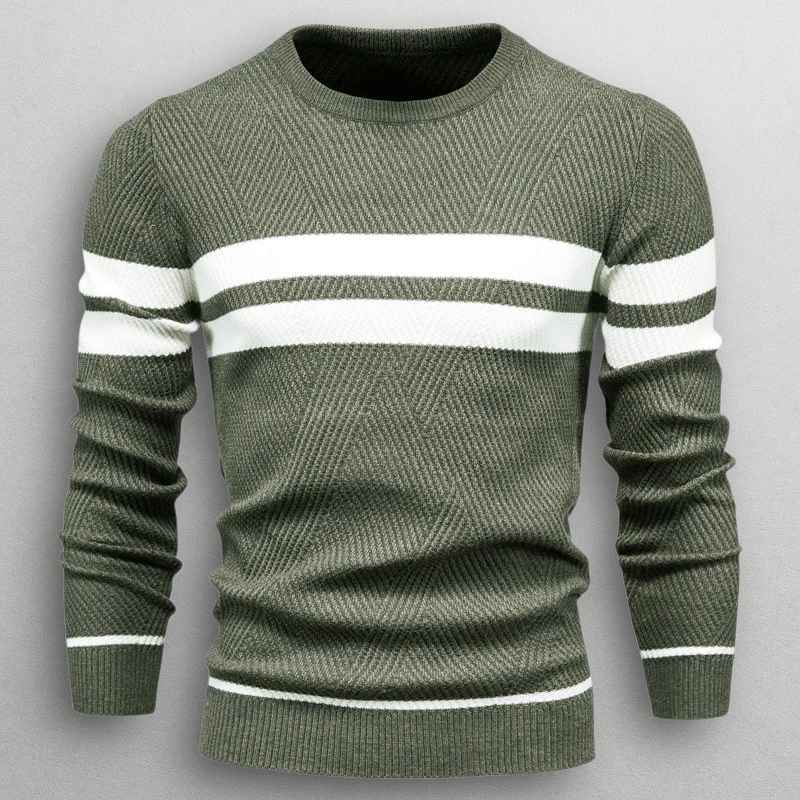 MANSSINO™ | Men's Horizontal Stripe Crew Neck Pullover
