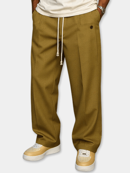 MANSSINO™ | Men's Wide-Leg Cotton Drawstring Trousers