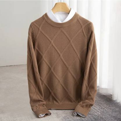 MANSSINO™ | Men's Cashmere Argyle Pullover
