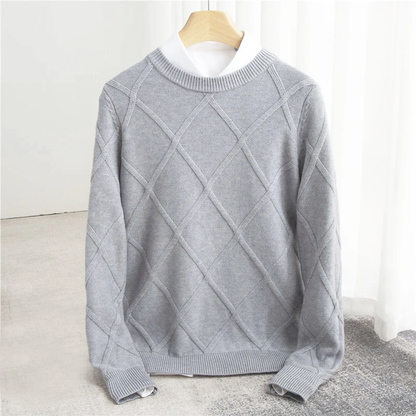 MANSSINO™ | Men's Cashmere Argyle Pullover