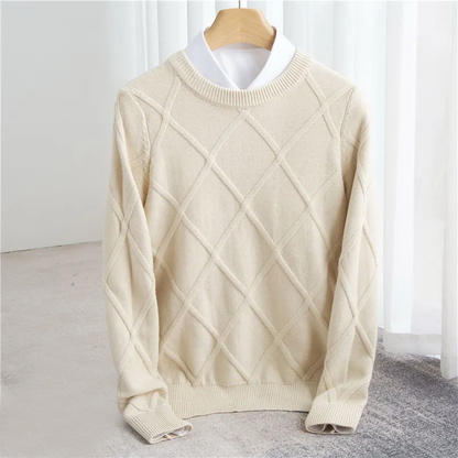MANSSINO™ | Men's Cashmere Argyle Pullover