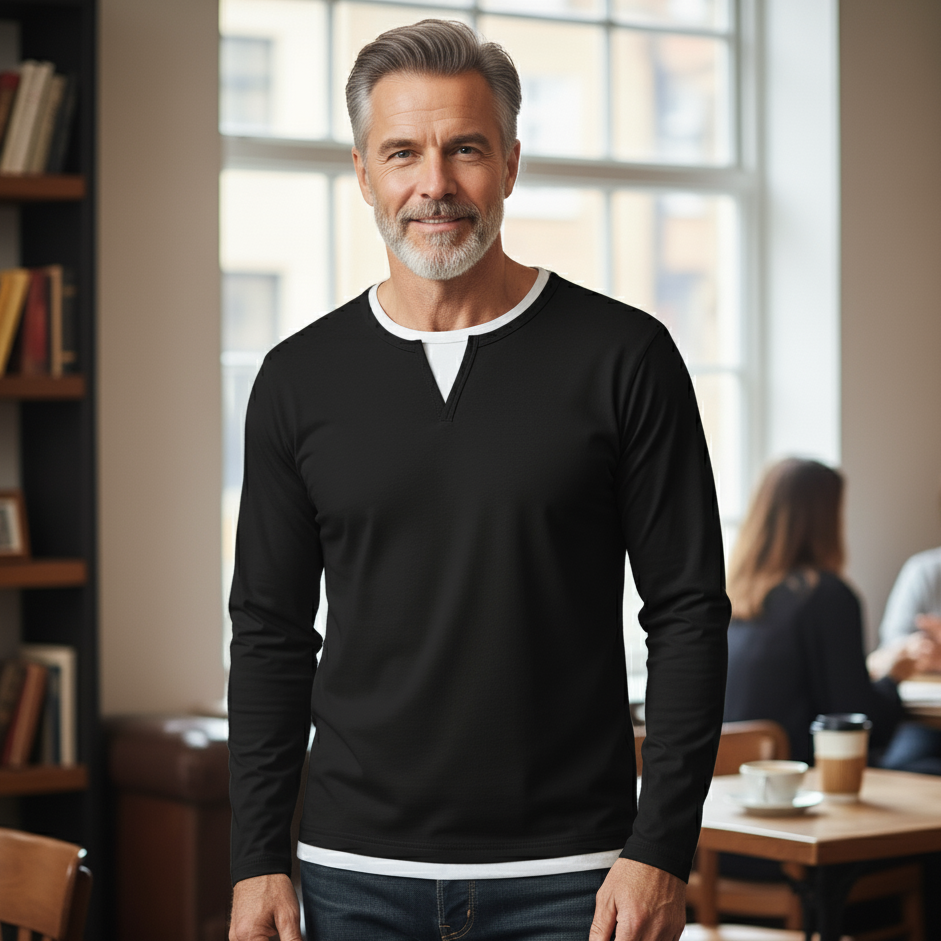 MANSSINO™ | Men's Premium Cotton V-Neck Pullover