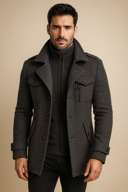 MANSSINO™ | Men's Double-Breasted Long Winter Coat