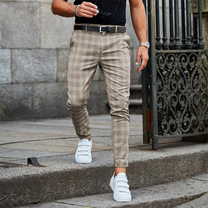 MONVIEL™ | Men's Slim-Fit Checked Chinos