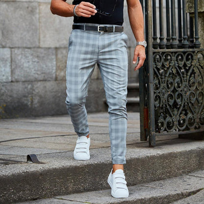 MONVIEL™ | Men's Slim-Fit Checked Chinos
