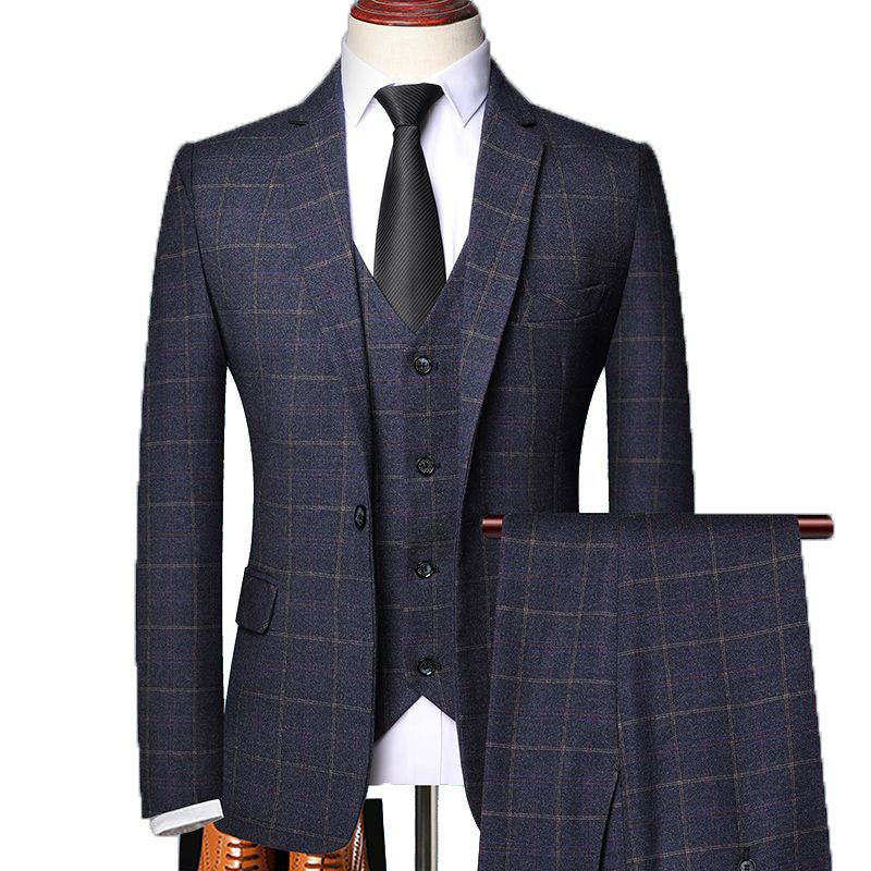 MONVIEL | Checkered Three-piece suit