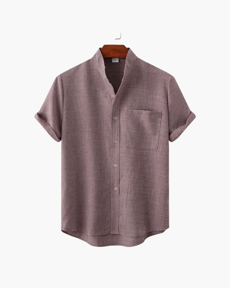 Johannes™ | Chemise col mao manches courtes