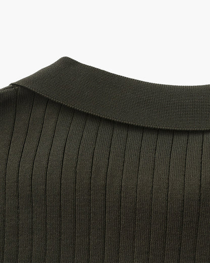 MONVIEL | Classic Collar Ribbed Knit Polo