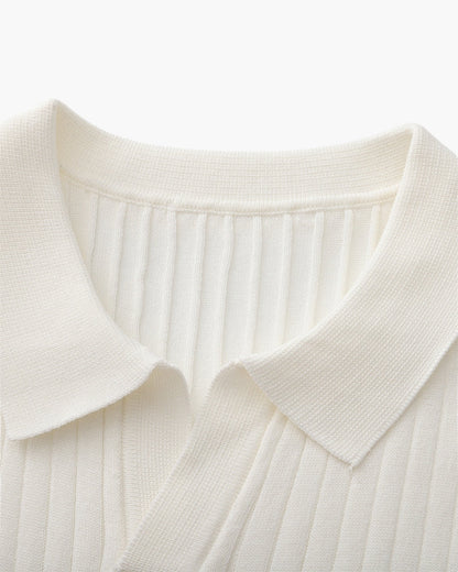 MONVIEL | Classic Collar Ribbed Knit Polo