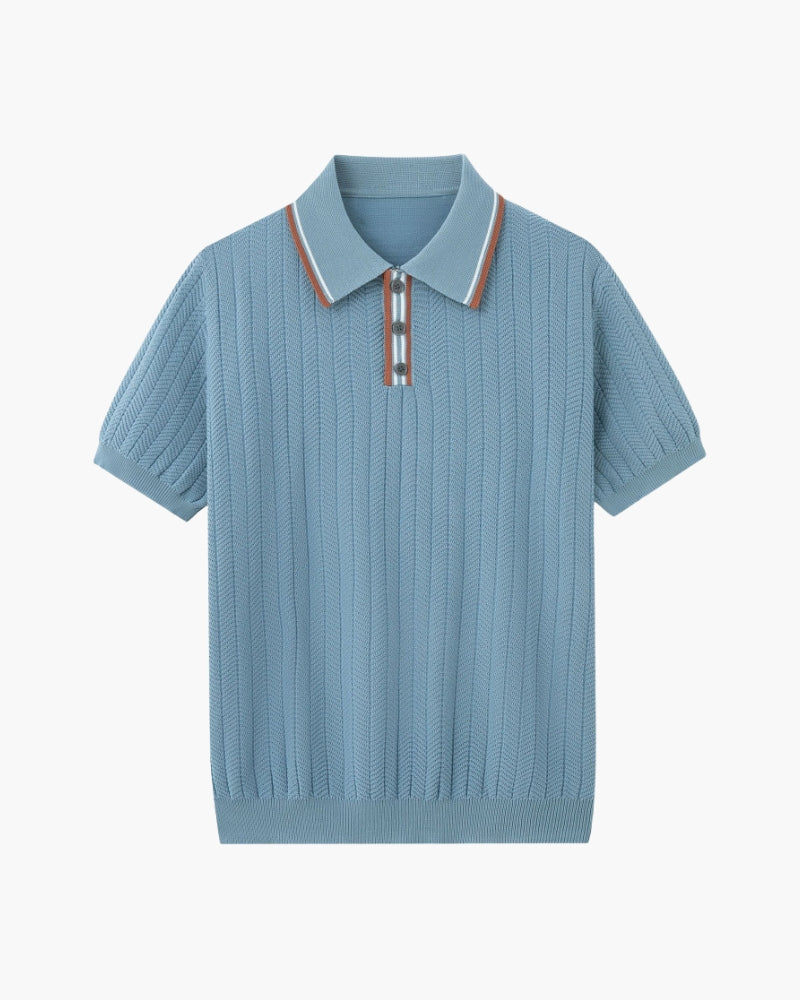 MONVIEL | HERRINGBONE KNIT POLO