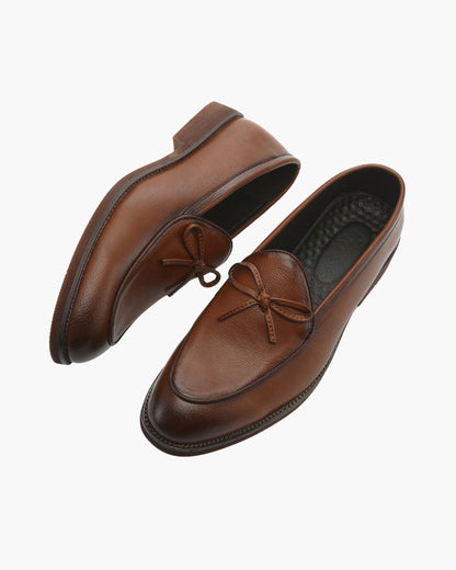 MONVIEL | Leather Lace-Detail Loafers