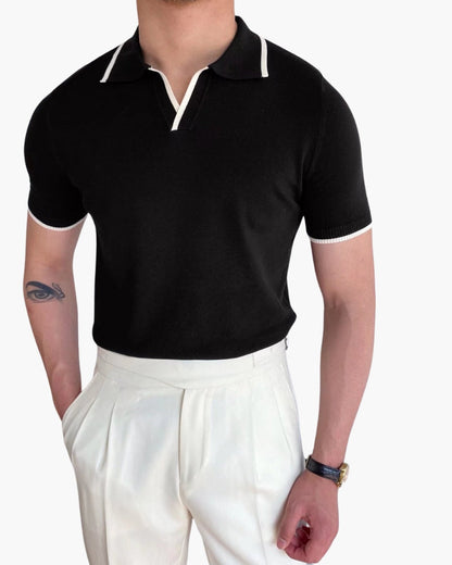 Ethan™ | Polo en maille avec liserés contrastés