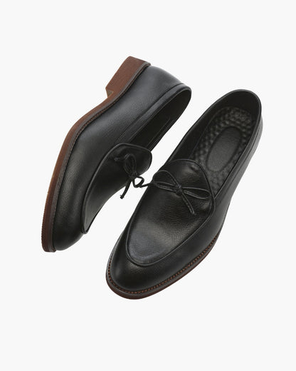 MONVIEL | Leather Lace-Detail Loafers