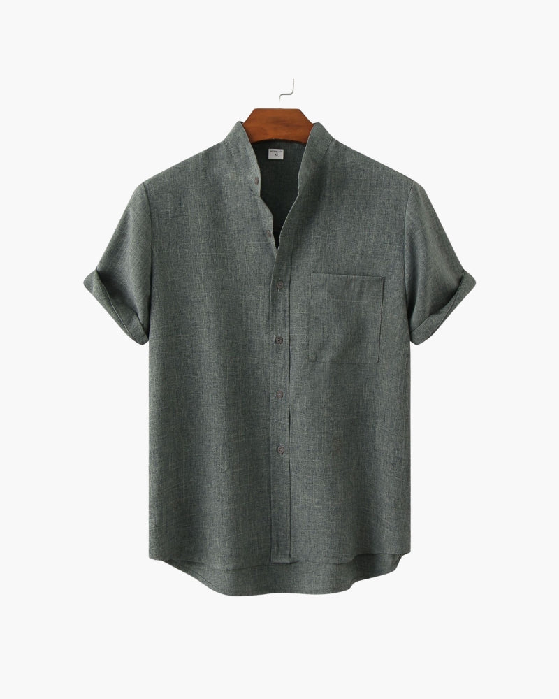 Johannes™ | Chemise col mao manches courtes