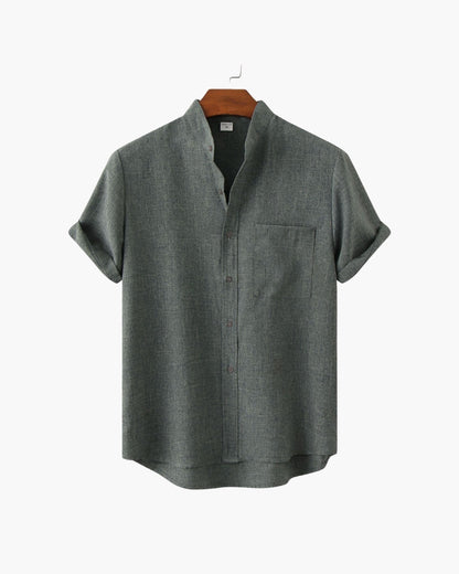 Johannes™ | Chemise col mao manches courtes