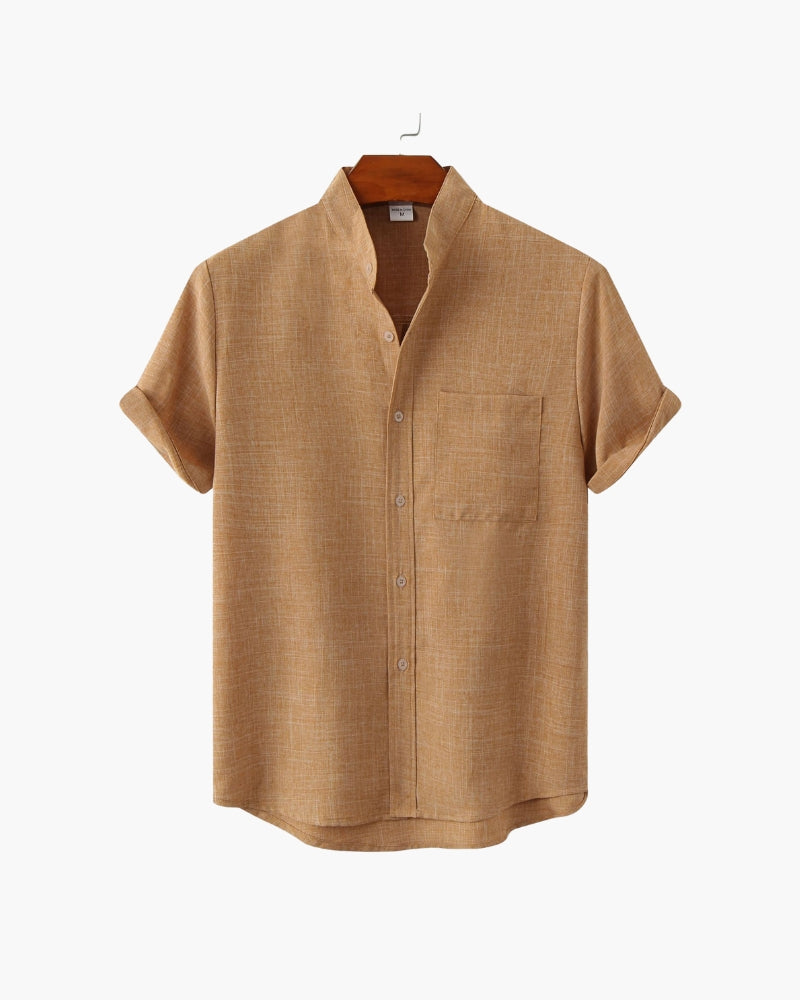 Johannes™ | Chemise col mao manches courtes