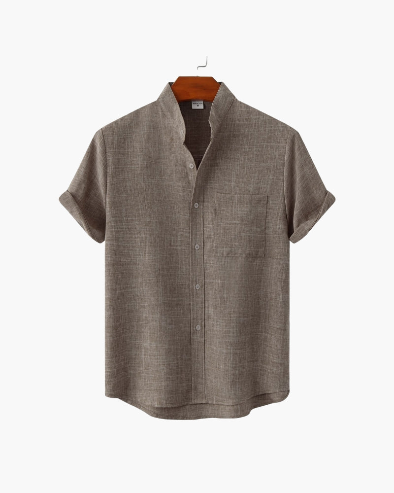 Johannes™ | Chemise col mao manches courtes