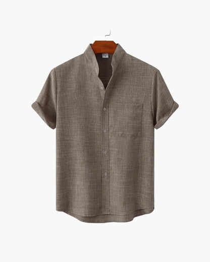 Johannes™ | Chemise col mao manches courtes