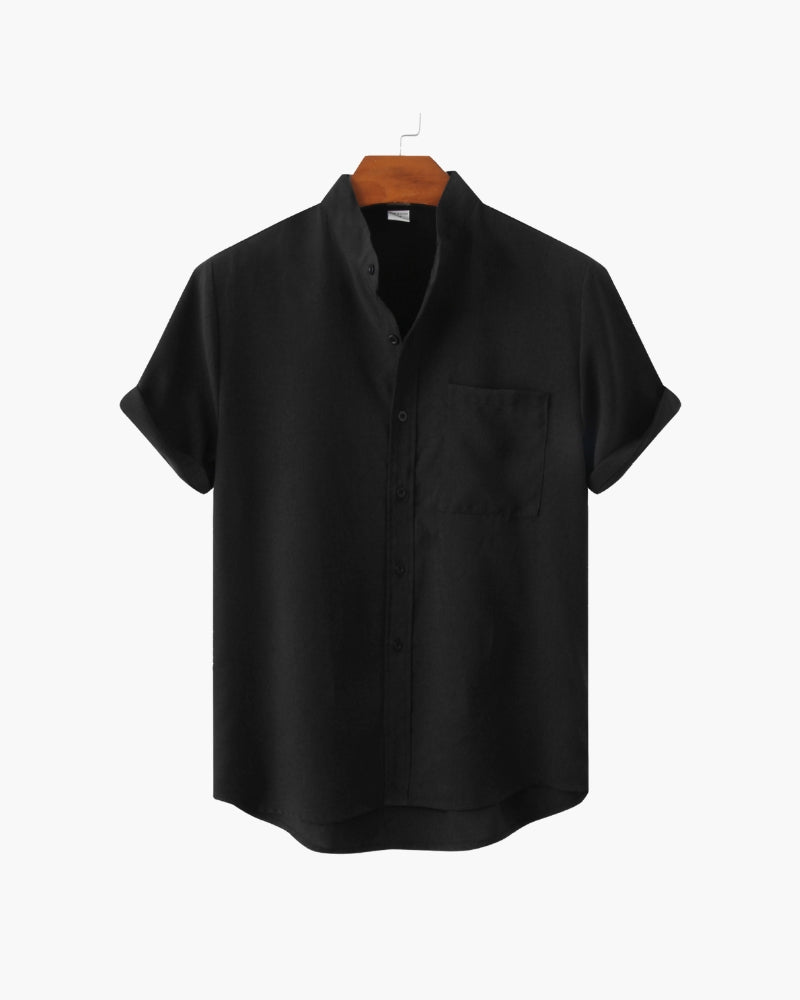 Johannes™ | Chemise col mao manches courtes