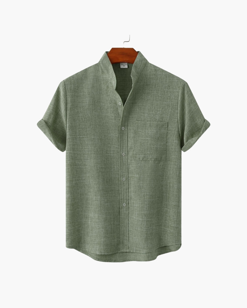 Johannes™ | Chemise col mao manches courtes
