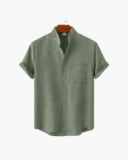 Johannes™ | Chemise col mao manches courtes