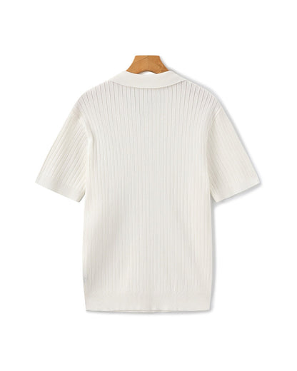 MONVIEL | Classic Collar Ribbed Knit Polo