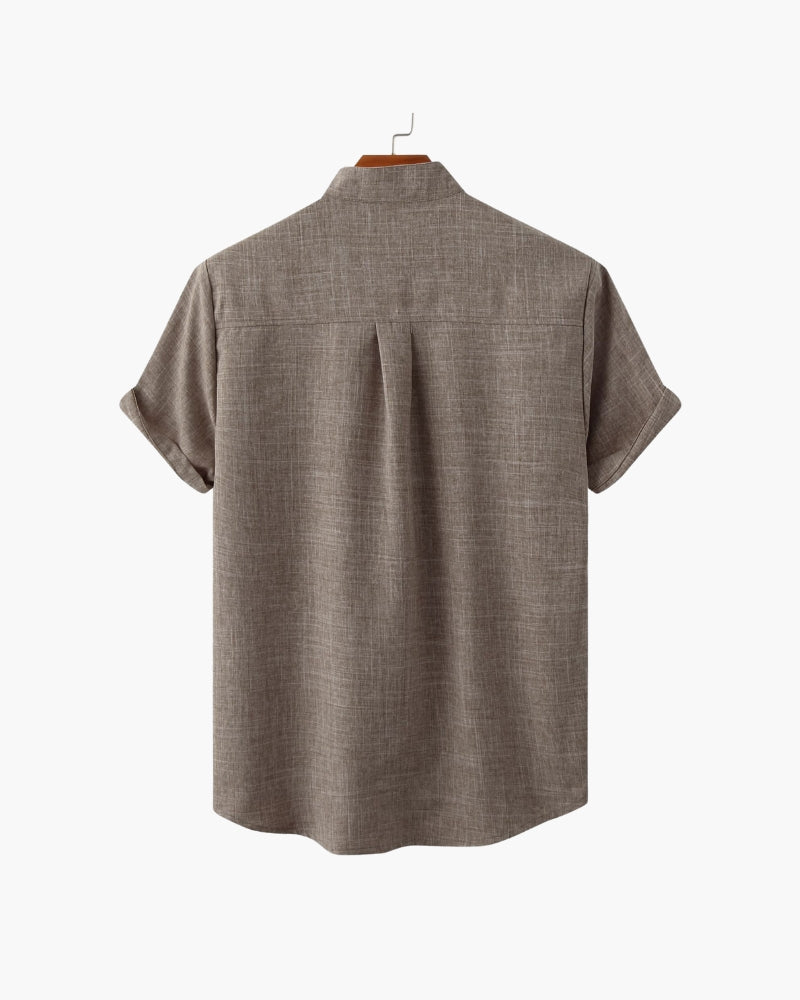 Johannes™ | Chemise col mao manches courtes