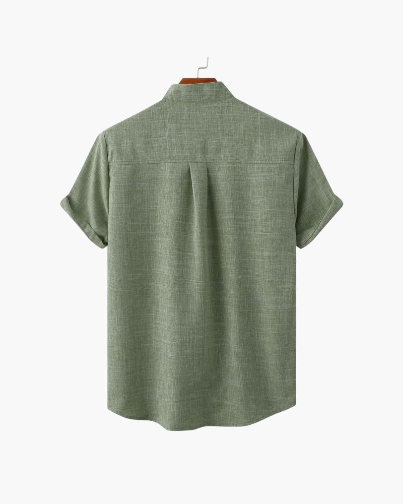 Johannes™ | Chemise col mao manches courtes