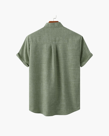Johannes™ | Chemise col mao manches courtes