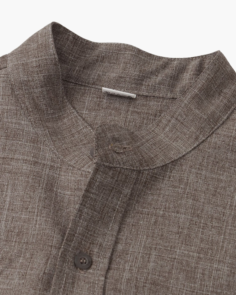 Johannes™ | Chemise col mao manches courtes