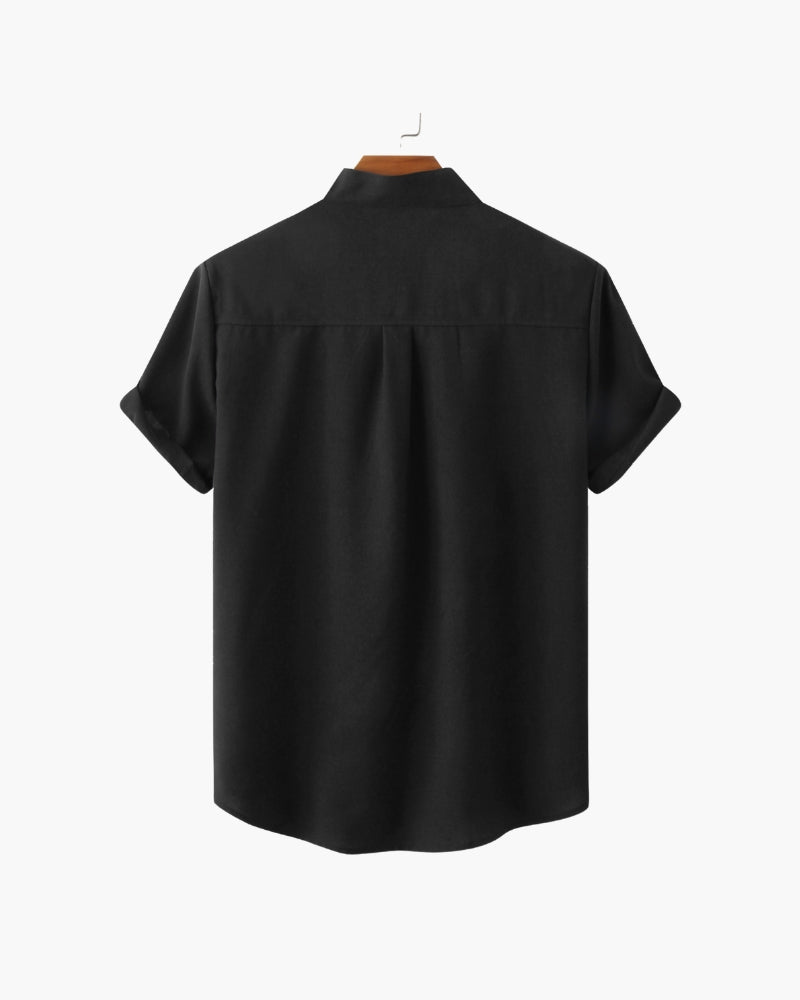 Johannes™ | Chemise col mao manches courtes