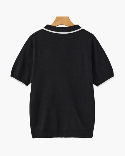 Ethan™ | Polo en maille avec liserés contrastés