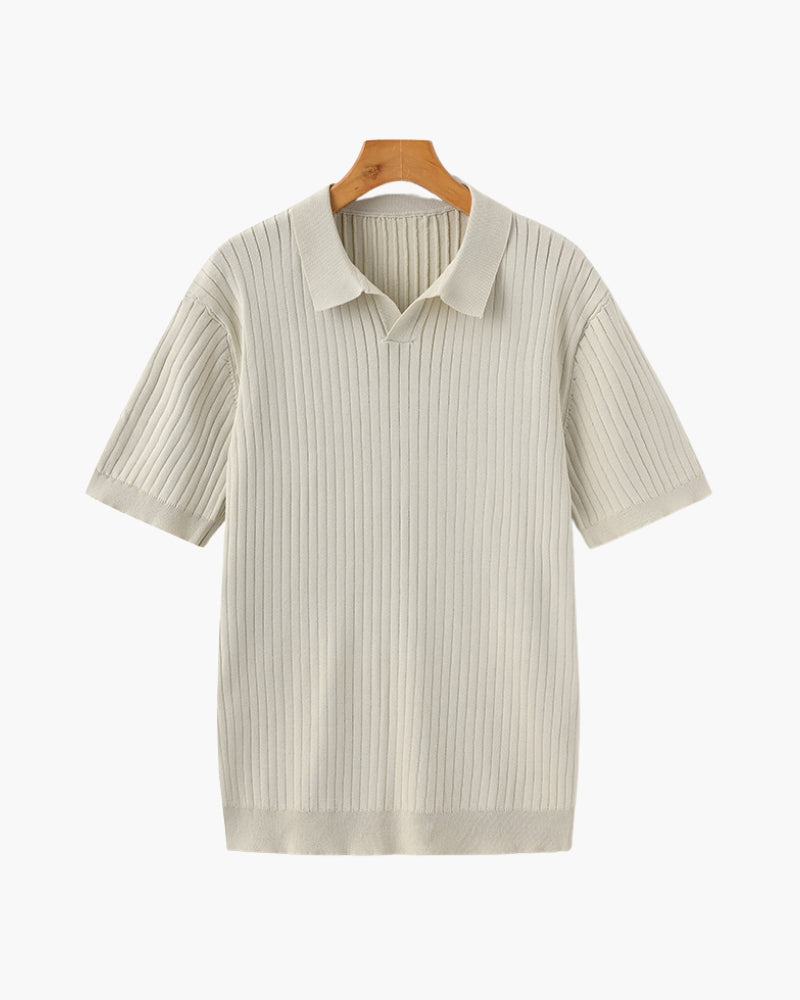 MONVIEL | Classic Collar Ribbed Knit Polo