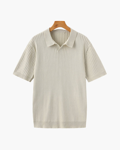 MONVIEL | Classic Collar Ribbed Knit Polo