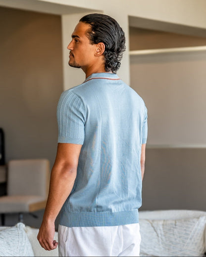 MONVIEL | HERRINGBONE KNIT POLO