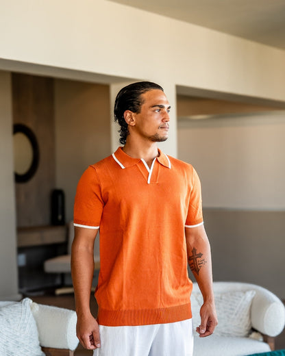 Ethan™ | Polo en maille avec liserés contrastés