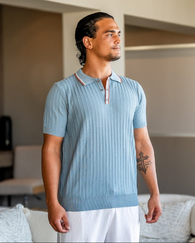 MONVIEL | Textured knit polo