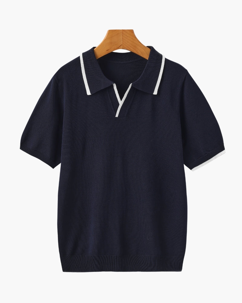 Ethan™ | Polo en maille avec liserés contrastés