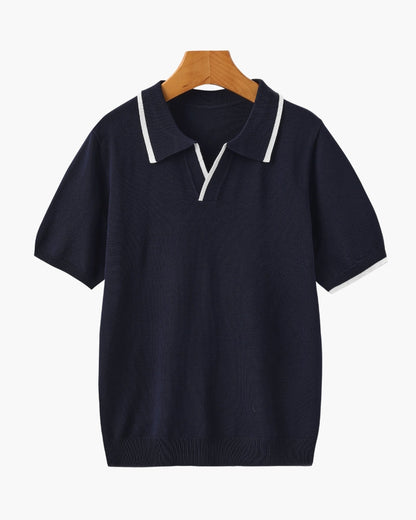 Ethan™ | Polo en maille avec liserés contrastés